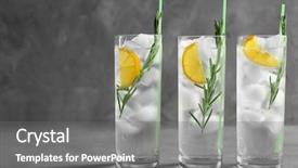  Presentation with cocktail - PPT layouts with gin - glasses of cocktail with ice background and a gray colored foreground