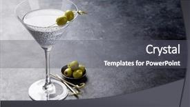  Presentation with dark space - Audience pleasing slide deck consisting of gin - martini cocktail on dark stone backdrop and a gray colored foreground