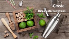  Presentation with cocktail bar - Cool new presentation theme with gin - mojito cocktail ingredients and bar backdrop and a gray colored foreground