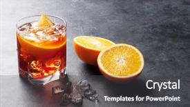  Presentation with cocktail - Cool new theme with gin - negroni cocktail on dark stone backdrop and a dark gray colored foreground
