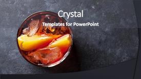  Presentation with dark space - Presentation theme with gin - negroni cocktail on dark stone background and a dark gray colored foreground