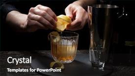  Presentation with cocktail bar - Audience pleasing slide deck consisting of gin based cocktail - closeup backdrop and a wine colored foreground