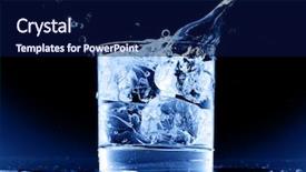  Presentation with water splash - PPT layouts consisting of drink gin - close up view background and a navy blue colored foreground