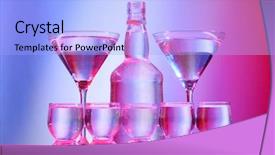  Presentation with tequila - Cool new slides with color photo of glass with tequila shots backdrop and a light blue colored foreground