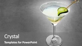  Presentation with cocktail - Slide deck consisting of delicious cocktail on gray table background and a gray colored foreground
