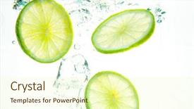  Presentation with lime - Amazing presentation theme having fresh lime splashing into water backdrop and a soft green colored foreground