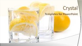  Presentation with soda - Colorful PPT layouts enhanced with drink gin - two glasses with soda water backdrop and a blonde colored foreground