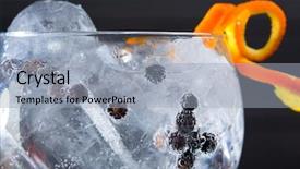  Presentation with cocktail - Cool new slide deck with gin tonic cocktail macro closeup backdrop and a light blue colored foreground