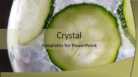  Presentation with cocktail - Presentation design with gin tonic cocktail with cucumber background and a mint green colored foreground