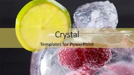 Presentation with cocktail - Colorful slide deck enhanced with gin tonic cocktail with raspberry backdrop and a yellow colored foreground