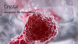  Presentation with cocktail - Presentation theme having gin tonic cocktail with raspberry background and a coral colored foreground