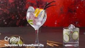  Presentation with cocktail - Presentation design consisting of gin tonic cocktail with spices background and a tawny brown colored foreground