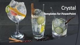  Presentation with spices - Theme having gin tonic varied cocktails background and a dark gray colored foreground
