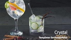  Presentation with spices - Amazing PPT theme having gin tonic varied cocktails backdrop and a dark gray colored foreground