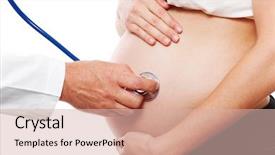  Presentation with pregnant woman doctor - Beautiful theme featuring ginecolog - doctor attentively listening pregnant woman's backdrop and a lemonade colored foreground