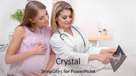  Presentation with pregnant woman doctor - Beautiful presentation theme featuring ginecology - gynecology consultation doctor showing pregnant backdrop and a soft green colored foreground