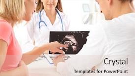  Presentation with gynecology - Colorful theme enhanced with ginecology - gynecology consultation doctor showing ultrasound backdrop and a lemonade colored foreground