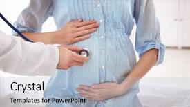  Presentation with pregnant woman doctor - PPT theme enhanced with ginecology - gynecology consultation pregnant woman background and a light blue colored foreground