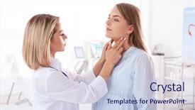  Presentation with gynecology - Presentation design featuring ginecology - gynecology consultation pregnant woman background and a light blue colored foreground