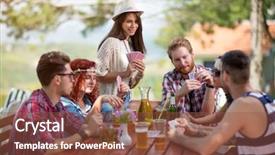  Presentation with deck of playing cards - Colorful slide set enhanced with ginger beer - guys and lassies play cards backdrop and a tawny brown colored foreground