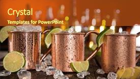  Presentation with cold beer - PPT layouts having ginger beer lime and vodka background and a crimson colored foreground