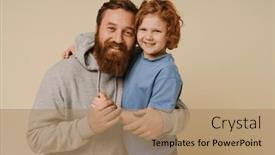  Presentation with ginger - PPT layouts featuring ginger-father-and-son-casually background and a coral colored foreground