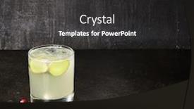  Presentation with alcoholic beverage - PPT theme featuring ginger-lemonade-drink-side-view background and a dark gray colored foreground