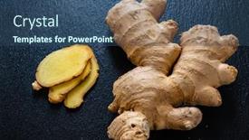  Presentation with ginger - PPT layouts featuring ginger-on-black-stone-background background and a ocean colored foreground