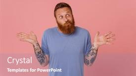  Presentation with ginger - Presentation theme with ginger-perplexed-man-with-beard background and a teal colored foreground