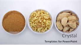  Presentation with ginger powder - Presentation design consisting of ginger-root-and-ginger-powder background and a light gray colored foreground