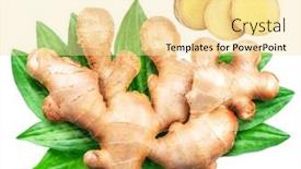  Presentation with root - Presentation featuring ginger-root-and-ginger-slices background and a  colored foreground