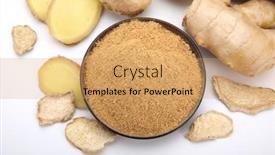  Presentation with ginger - Presentation theme enhanced with ginger-root-sliced-and-ground background and a coral colored foreground