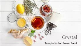  Presentation with hip - Colorful PPT layouts enhanced with ginger-tea-with-lemon-honey backdrop and a white colored foreground