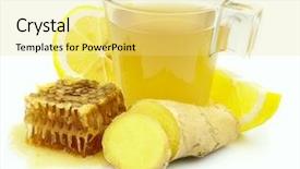 Presentation with tea plant - Slide deck with ginger tea with lemon background and a yellow colored foreground