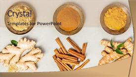  Presentation with turmeric - Theme enhanced with ginger turmeric and cinnamon background and a coral colored foreground