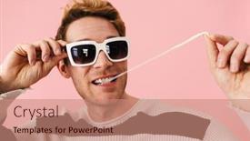  Presentation with ginger - Presentation theme featuring ginger-young-man-wearing-sunglasses background and a coral colored foreground