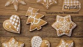  Presentation with delicious christmas cookies - Cool new slides with gingerbread christmas cookies backdrop and a coral colored foreground
