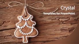 Presentation with gingerbread - Beautiful presentation design featuring gingerbread christmas tree hanging backdrop and a tawny brown colored foreground