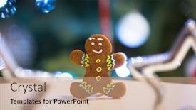  Presentation with gingerbread man - PPT layouts featuring gingerbread-cookie-man background and a coral colored foreground