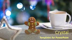  Presentation with gingerbread man - Cool new slides with gingerbread-cookie-man backdrop and a violet colored foreground