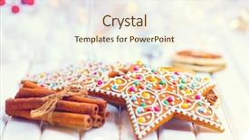  Presentation with vintage food - Beautiful PPT theme featuring gingerbread cookies and cinnamon sticks backdrop and a  colored foreground