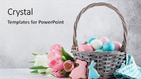  Presentation with happy birthday mama greeting card - Presentation having gingerbread cookies and easter egg background and a white colored foreground