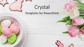  Presentation with card holiday flowers abstract - Beautiful PPT layouts featuring gingerbread cookies and easter egg backdrop and a sky blue colored foreground