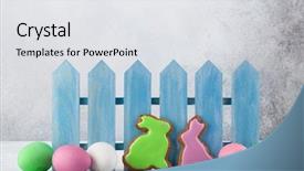  Presentation with gingerbread - PPT theme featuring gingerbread cookies and easter egg background and a white colored foreground