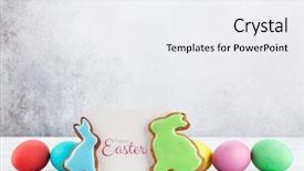  Presentation with greeting card - Colorful presentation enhanced with gingerbread cookies and easter egg backdrop and a white colored foreground