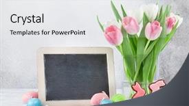  Presentation with card holiday flowers abstract - PPT layouts consisting of gingerbread cookies and easter egg background and a white colored foreground