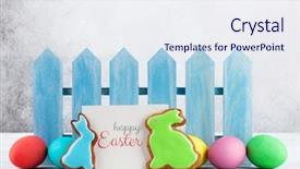  Presentation with happy birthday mama greeting card - Audience pleasing slide deck consisting of gingerbread cookies and easter egg backdrop and a sky blue colored foreground