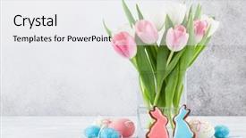  Presentation with card holiday flowers abstract - Presentation theme consisting of gingerbread cookies and easter egg background and a  colored foreground