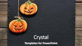  Presentation with grotesque halloween - Slides having gingerbread cookies over slate background background and a dark gray colored foreground