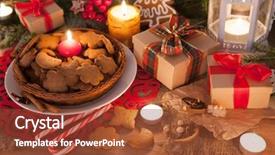  Presentation with events and decoration presentation - Beautiful PPT theme featuring gingerbread cookies with christmas decoration backdrop and a tawny brown colored foreground